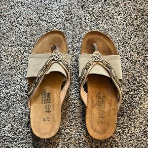 Naot Women's Beige Sandals with Chain Detail